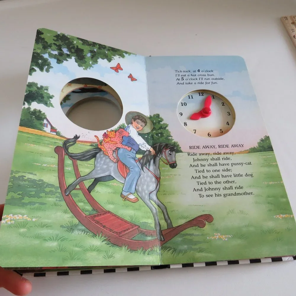 The Real Mother Goose CLOCK BOOK time telling 1984 hardcover book